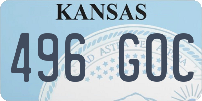 KS license plate 496GOC