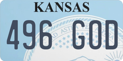 KS license plate 496GOD