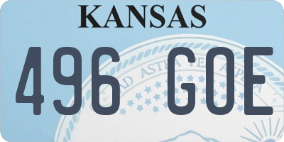 KS license plate 496GOE