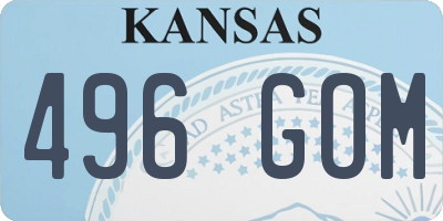 KS license plate 496GOM