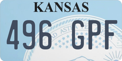 KS license plate 496GPF