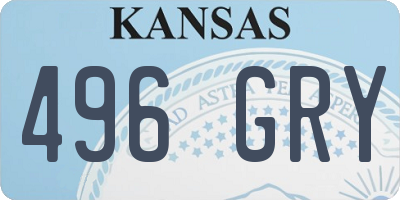 KS license plate 496GRY