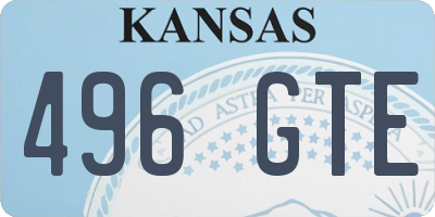 KS license plate 496GTE