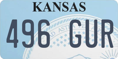 KS license plate 496GUR