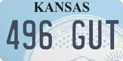 KS license plate 496GUT