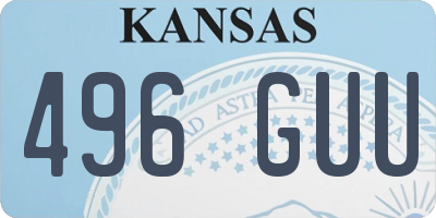 KS license plate 496GUU