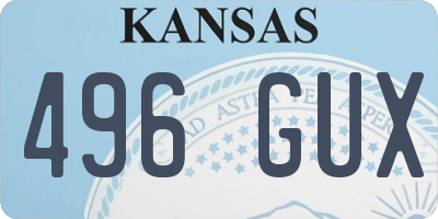 KS license plate 496GUX