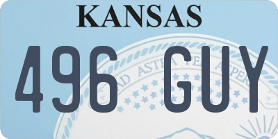 KS license plate 496GUY