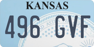 KS license plate 496GVF