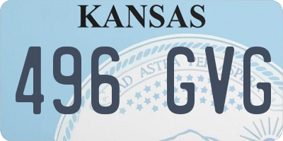 KS license plate 496GVG