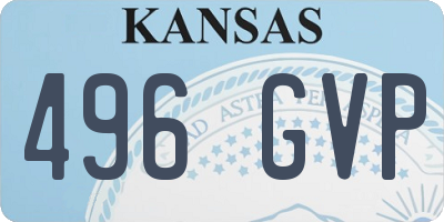 KS license plate 496GVP