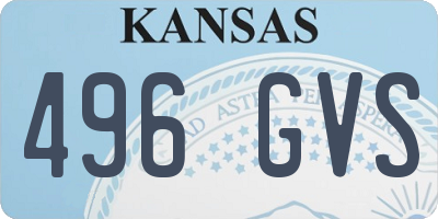 KS license plate 496GVS