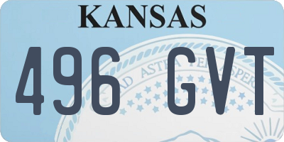 KS license plate 496GVT