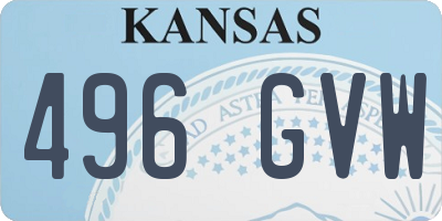 KS license plate 496GVW