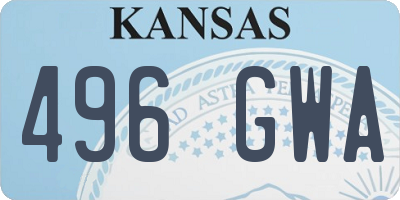 KS license plate 496GWA