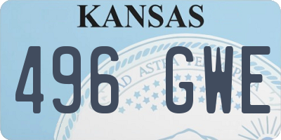 KS license plate 496GWE