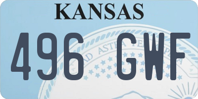 KS license plate 496GWF