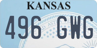 KS license plate 496GWG