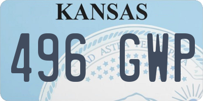 KS license plate 496GWP