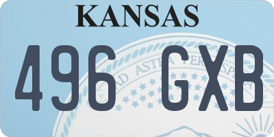 KS license plate 496GXB