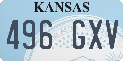 KS license plate 496GXV