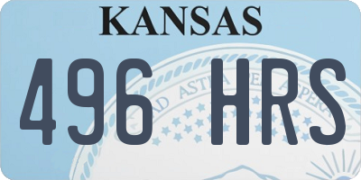 KS license plate 496HRS