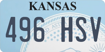 KS license plate 496HSV