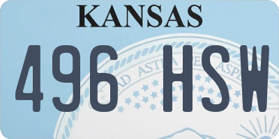 KS license plate 496HSW