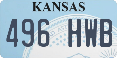KS license plate 496HWB
