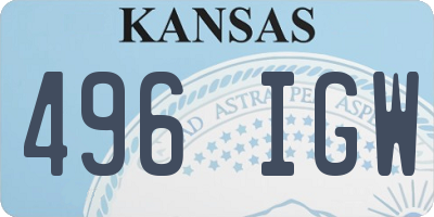 KS license plate 496IGW