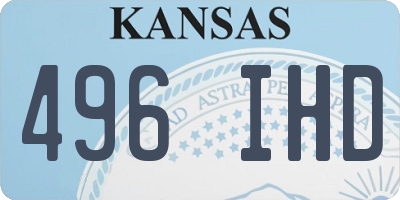 KS license plate 496IHD