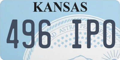 KS license plate 496IPO