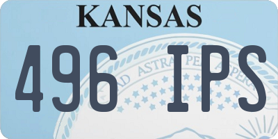 KS license plate 496IPS