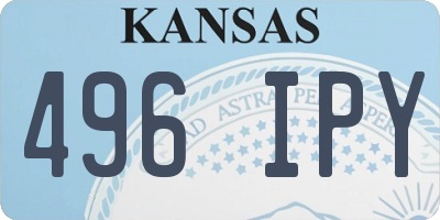 KS license plate 496IPY