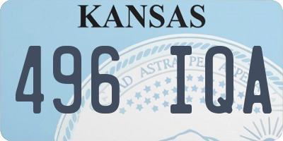 KS license plate 496IQA
