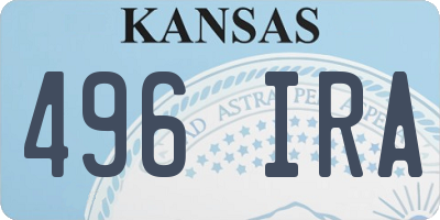KS license plate 496IRA