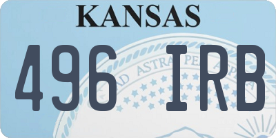 KS license plate 496IRB