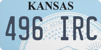 KS license plate 496IRC
