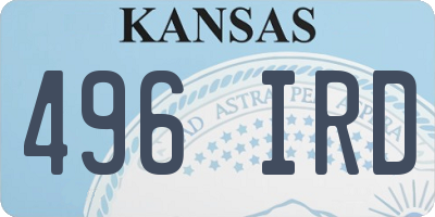 KS license plate 496IRD