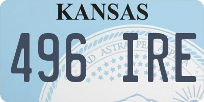 KS license plate 496IRE