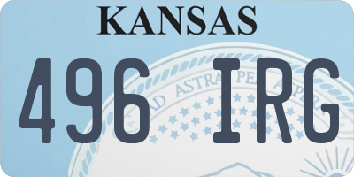 KS license plate 496IRG