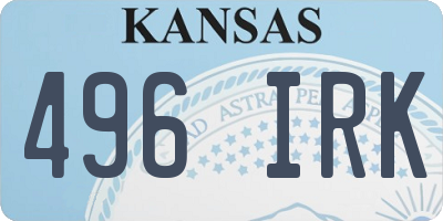 KS license plate 496IRK