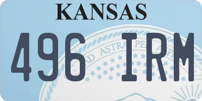 KS license plate 496IRM