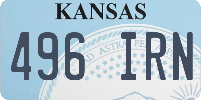 KS license plate 496IRN