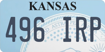 KS license plate 496IRP