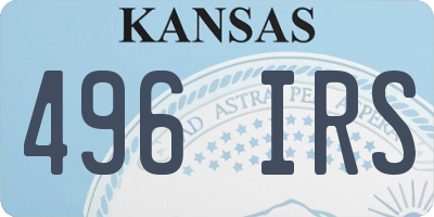 KS license plate 496IRS