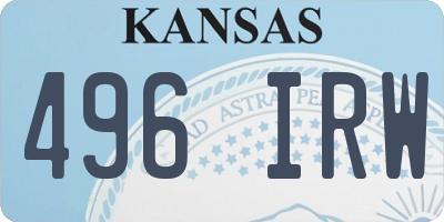 KS license plate 496IRW
