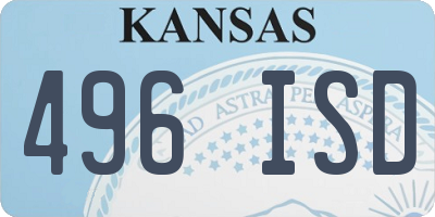 KS license plate 496ISD