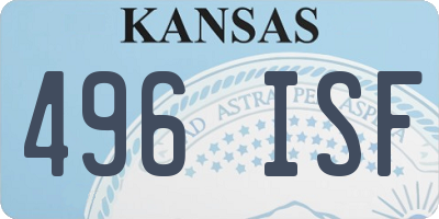 KS license plate 496ISF