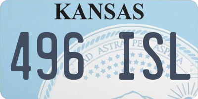 KS license plate 496ISL
